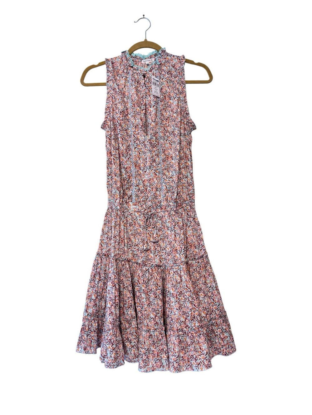 Poupette St Barth Anais Sky Paquerette Floral Sleeveless Dress Size Small NWT